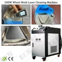Máquina de limpieza láser de molde de rueda de aluminio de 500W
